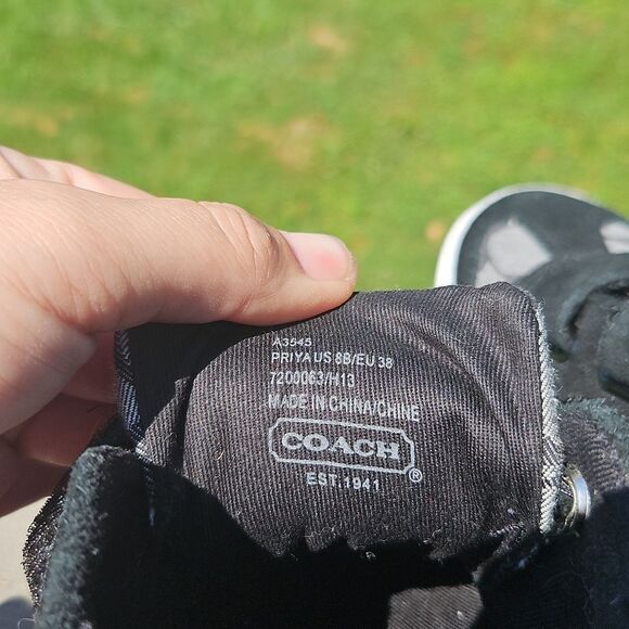 Coach Priya Hook-and-Loop Sneakers Monogram Black Gray Size 8 - Picture 5 of 6